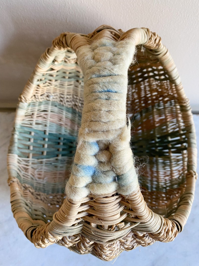Antique Egg Gathering Basket With Wool Handle Etsy