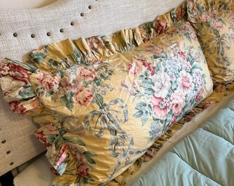 PAIR of Vintage Ralph Lauren KING Size Ruffled Shams