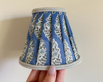 Handmade Pleated Chandelier Lampshade | Block Print Fabric