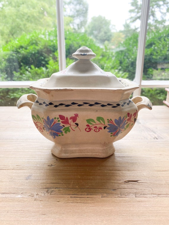 Antique Sugar Bowl With Lid Etsy