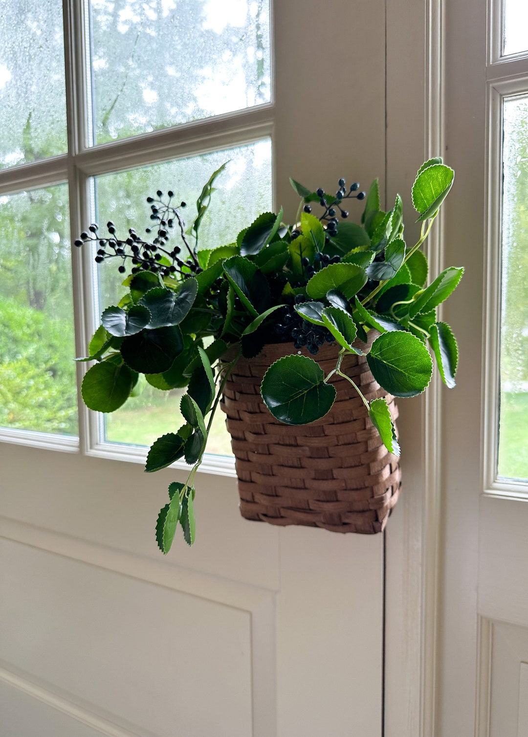 Vintage Wicker Hanging Basket Door Hanger Longaberger Etsy