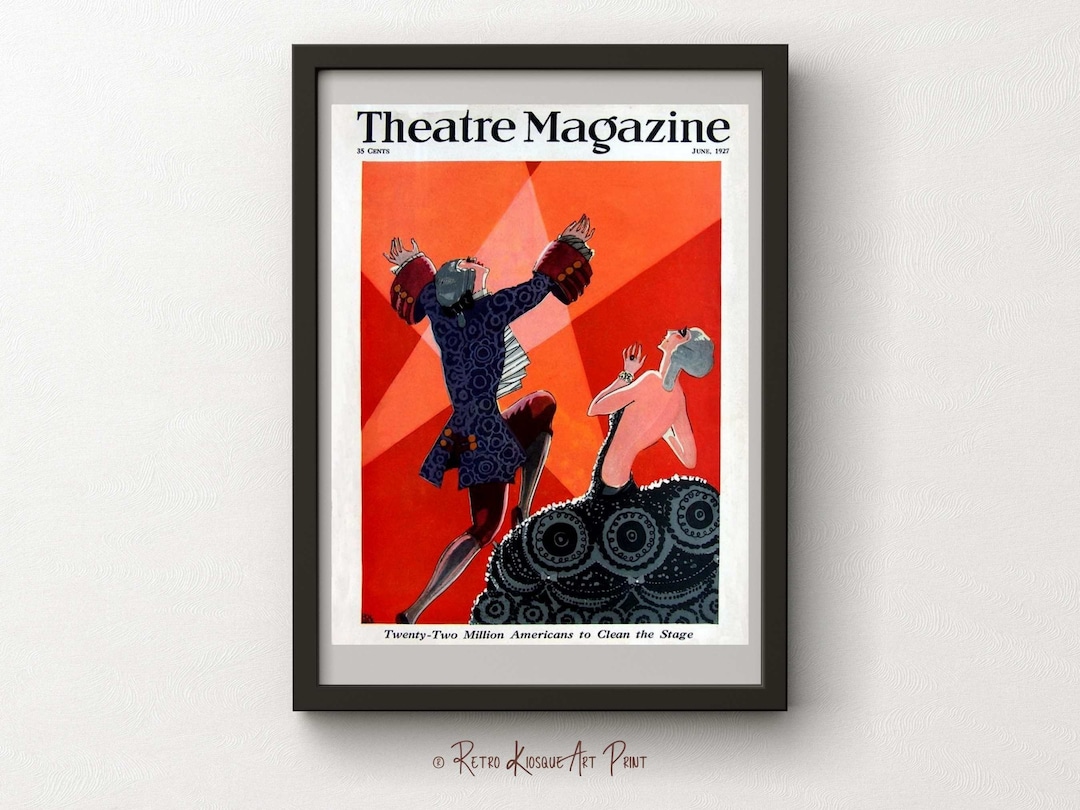 Vintage Theatre Magazine Cover - Broadway Wall Art Print - Printable ...