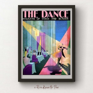 Vintage THE DANCE Magazine Cover - Glamour Women Wall Print - Great Gatsby Style Printable Art Deco Poster - Digital Instant download
