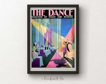 Vintage THE DANCE Magazine Cover - Glamour Women Wall Print - Great Gatsby Style Printable Art Deco Poster - Digital Instant download