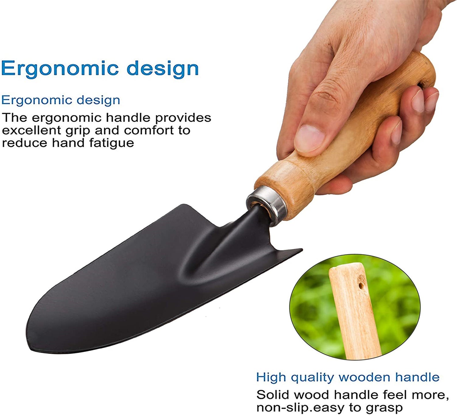 Garden Tool Sets Wooden Handle Black Metal Gardening Etsy