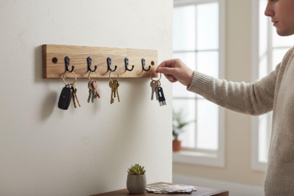Oak Key Rack - Etsy UK