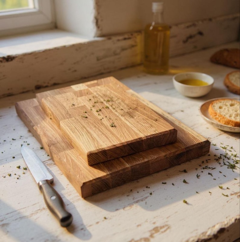 Oak Chopping Board Thick Butchers Block 40mm 60mm thick image 1