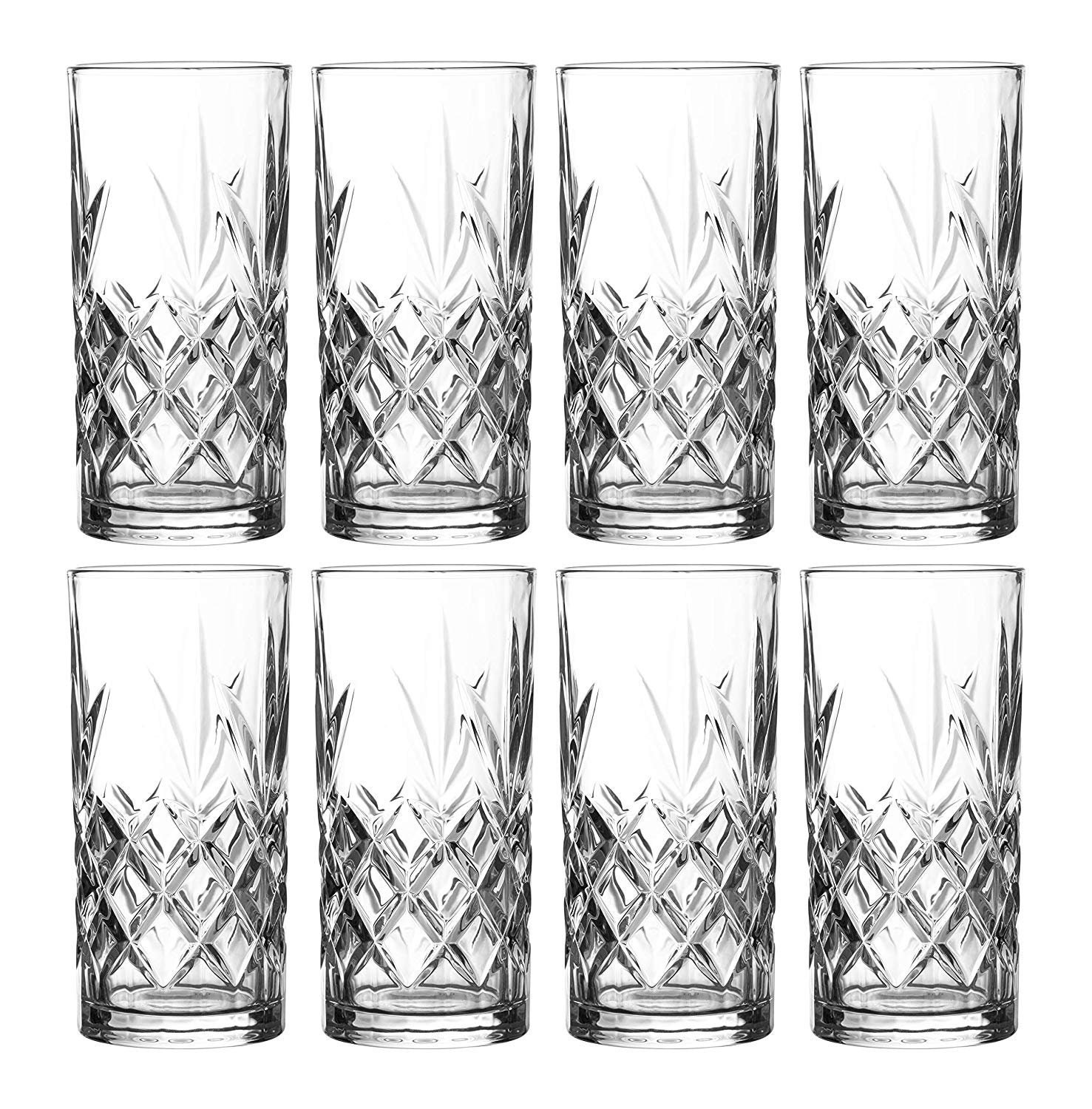 Royalty Art Kinsley Tall Highball Glasses Set of 8 12 Ounce Etsy