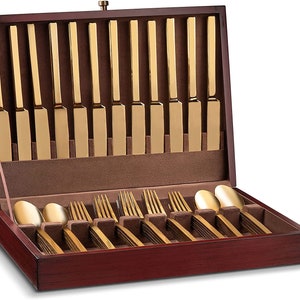 Royalty Art Fine Silverware Storage Box , 15” x 11”, small  Kitchen Counter Organizer for Flatware and Utensils,..