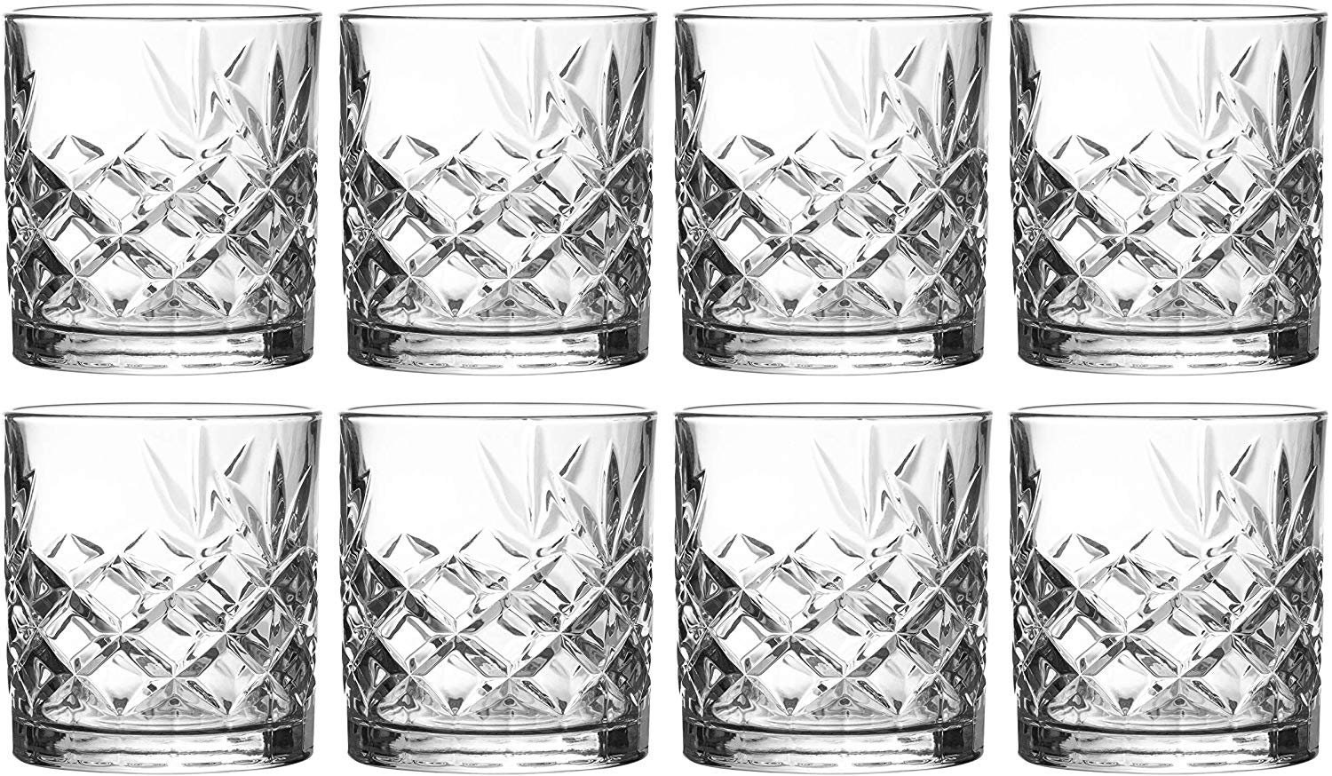 Royalty Art Lowball Whiskey Glasses, 8 Pc. Set, 10.6 ounce Short