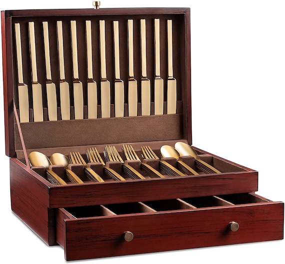 Royalty Art Fine Silverware Storage Box With Pull Out Drawer Etsy