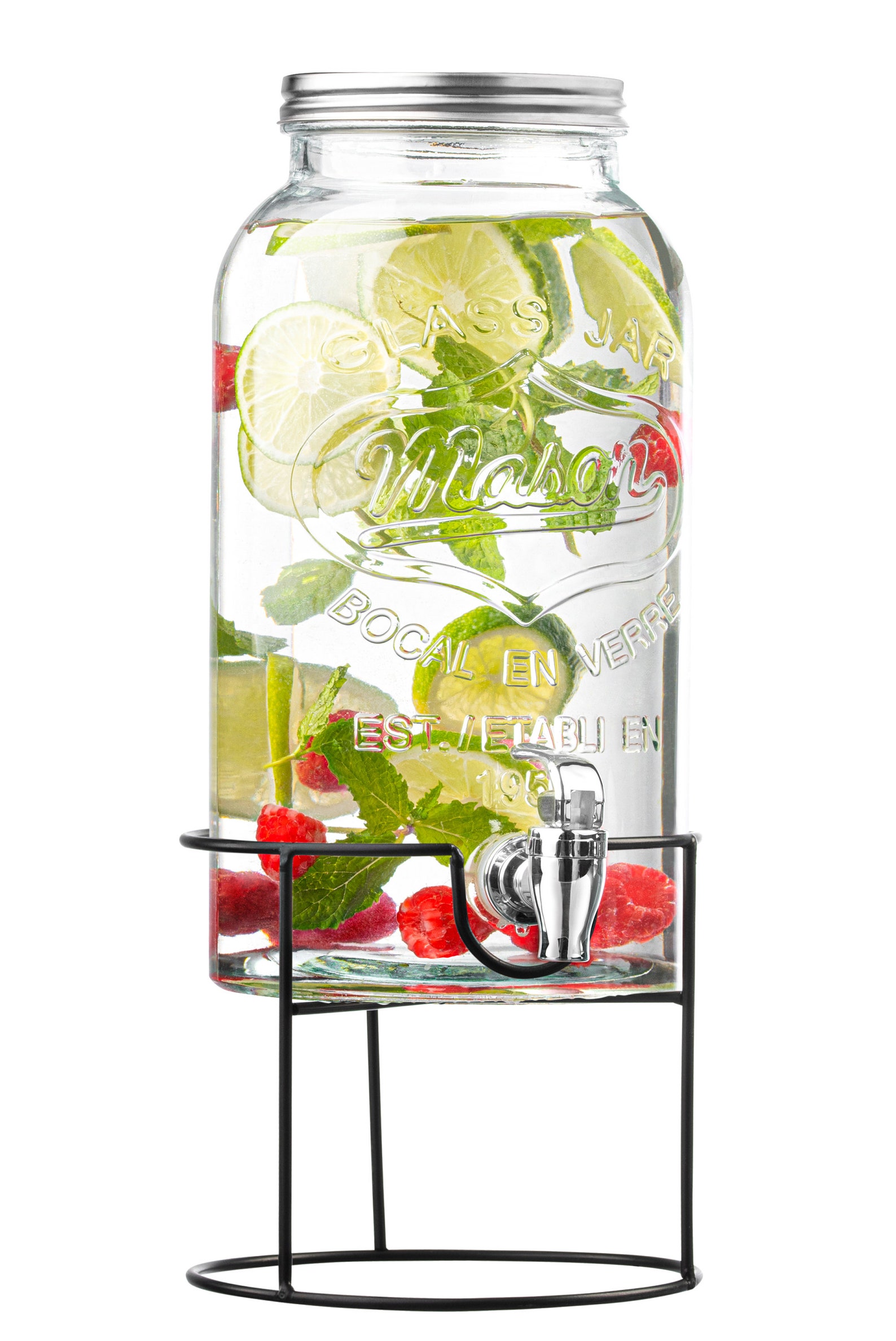 Mason Jar Glass Drink Dispenser 1Gallon Party Beverage Jug