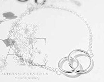 925 Sterling Silver Infinity Bracelet, Sterling Silver Bracelet, Interlinking bracelet, Circle Bracelet, Eternal Bracelet, Infinity Bracelet