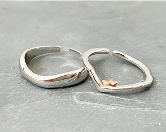 His and hers Rings, Couple Rings,  Promise Ring, Friendship Ring, Wedding Band, Adjustable rings,engagement ring, origami rings,wedding gift