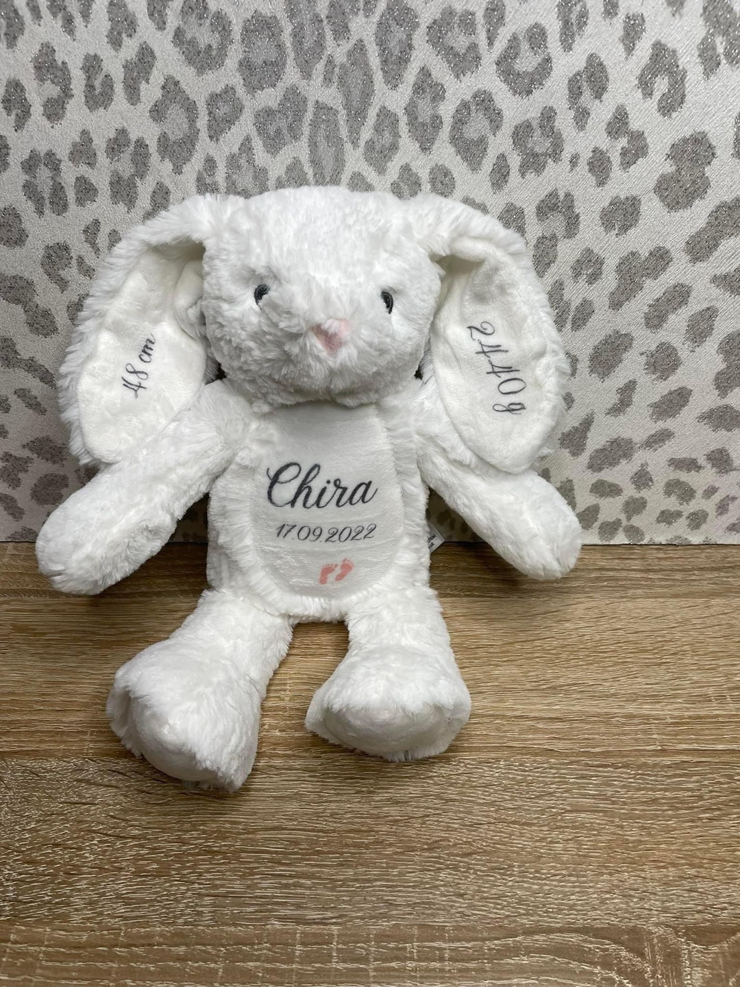 Cuddly Toy Rabbit White With Name, Personalized, Gift, Mumble, Birth ...