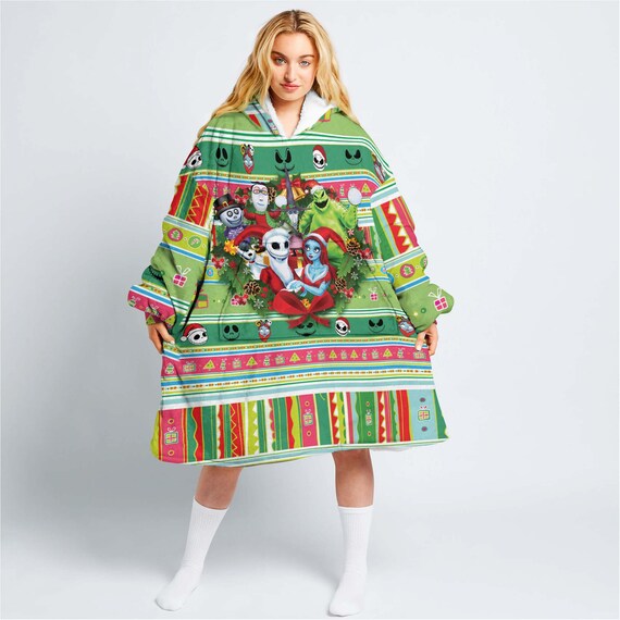 Jack Skellington Christmas Disney Oodie Blanket Hoodie/snug - Etsy UK
