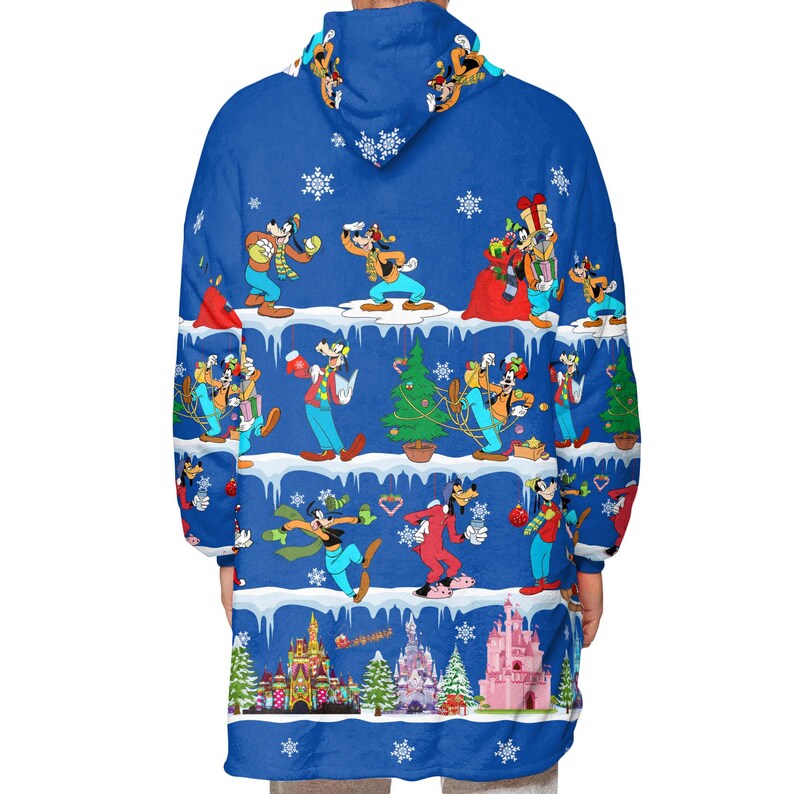Goofy Dog Blue Christmas Disney Oodie Blanket Hoodie/snug Etsy