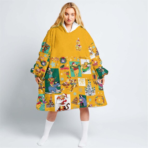 Winnie the Pooh Yellow Christmas Disney Oodie Blanket - Etsy