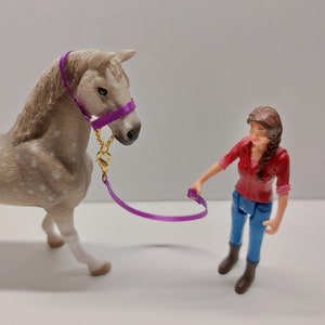 Halfter Führstricke Farbe wählbar für Spielzeug Pferde Zubehör von Schleich Modellpferde Miniatur Mitgebsel Geburtstag immagine 9