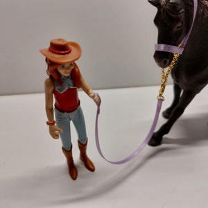 Halfter Führstricke Farbe wählbar für Spielzeug Pferde Zubehör von Schleich Modellpferde Miniatur Mitgebsel Geburtstag Bild 6