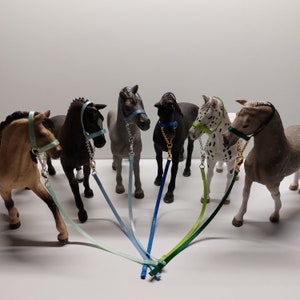 Halfter Führstricke Zubehör für Pferde von Schleich Papo Mojo Bullyland CollectA Safari Modellpferde Miniatur Mitgebsel Geburtstag Bild 3