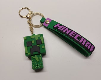 Minecraft Schlüsselanhänger "Creeper" NEU 3D robust aus Silikon Geburtstag Geschenk  Schlüsselanhänger Talisman Autospiegelanhänger