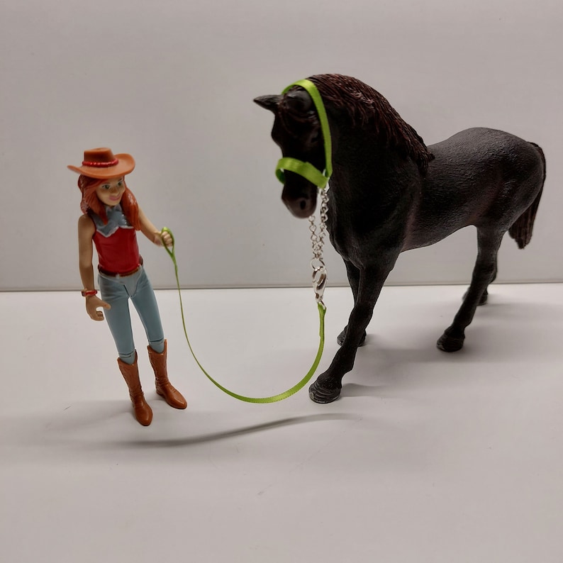 Halfter Führstricke Farbe wählbar für Spielzeug Pferde Zubehör von Schleich Modellpferde Miniatur Mitgebsel Geburtstag immagine 10