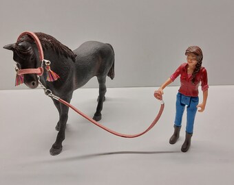 Halfter Führstrick für Spielzeug Pferde Zubehör  von Schleich Papo Mojo Bullyland CollectA Safari Modellpferde Miniatur Mitgebsel Geburtstag