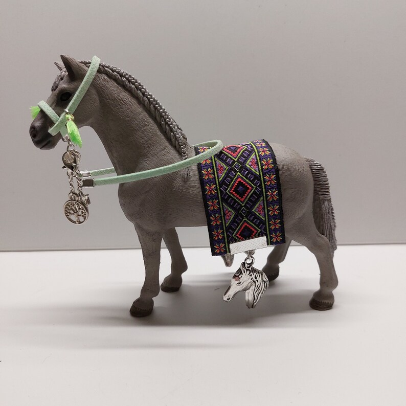 Show Decke Zügel Halfter für Spielzeug Pferde Zubehör Schleich Modellpferde Miniatur Mitgebsel Geburtstag Bild 7