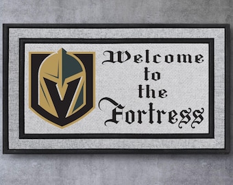 Golden Knights Doormat: Vegas Hockey Fan Gift - Welcome to the Fortress