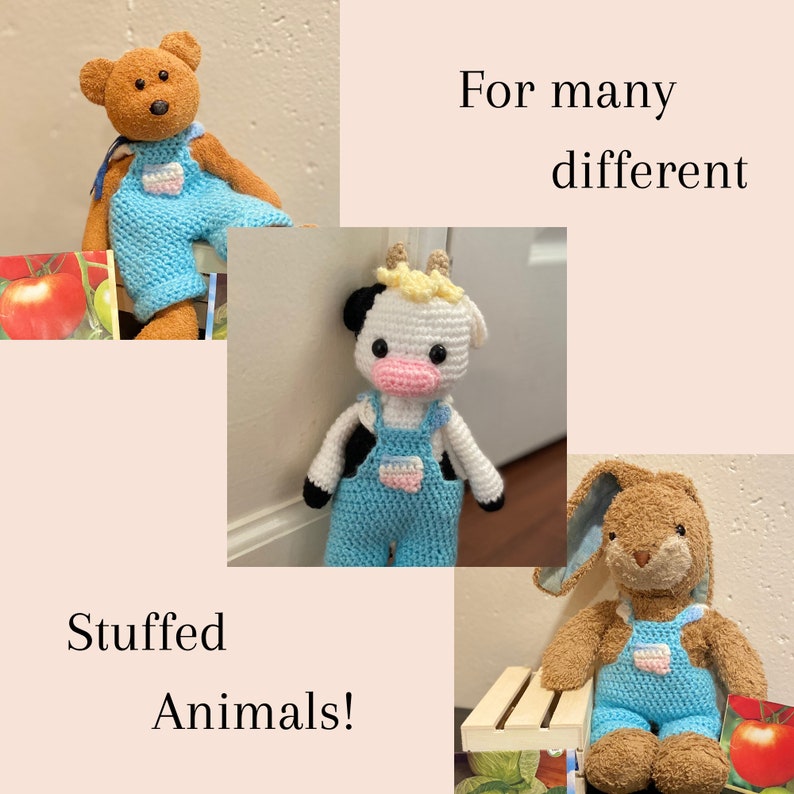 Overalls Plush Pattern Stuffed Animal Overalls - Crochet Pattern *beginner to Intermediate* - Etsy