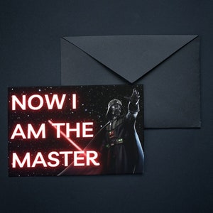 Ahora soy la tarjeta de graduación Master Star Wars / Tarjeta de graduación de maestría / Tarjeta de graduación digital / Tarjeta de graduación imprimible