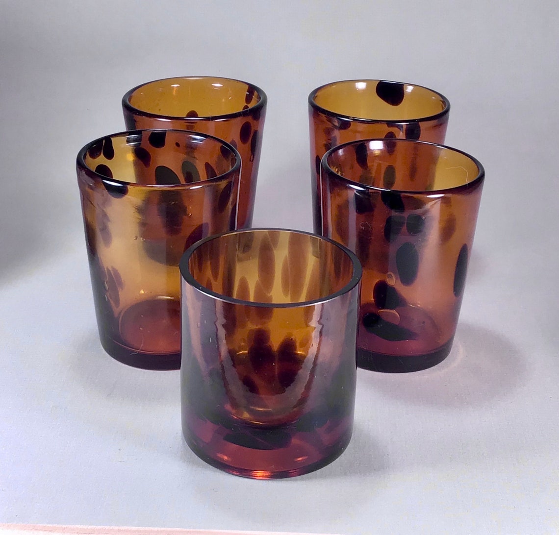 Tortise Shell Drinking Glasses Etsy