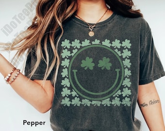 Comfort Colors® Retro Lucky Smiley Shirt,Kids St Patricks Day Shirt,Day Drinking Shirt,Retro Shirt,Lucky Shirt,St Patty's Shirt