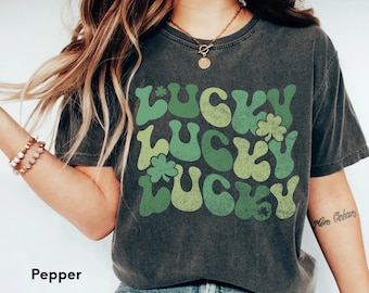 Comfort Colors® Retro Lucky Shirt,Kids St Patrick's Day Shirt,Day Drinking Shirt,Retro Shirt,Lucky Shirt,Let's get lucked,Distressed Tee