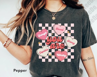 Comfort Colors® Valentine Heart Shirt,Kids Valentines Day Shirt,Retro Love Shirt,Love T-Shirt,Xoxo Shirt,Valentines Day Gift,You Are Shirt