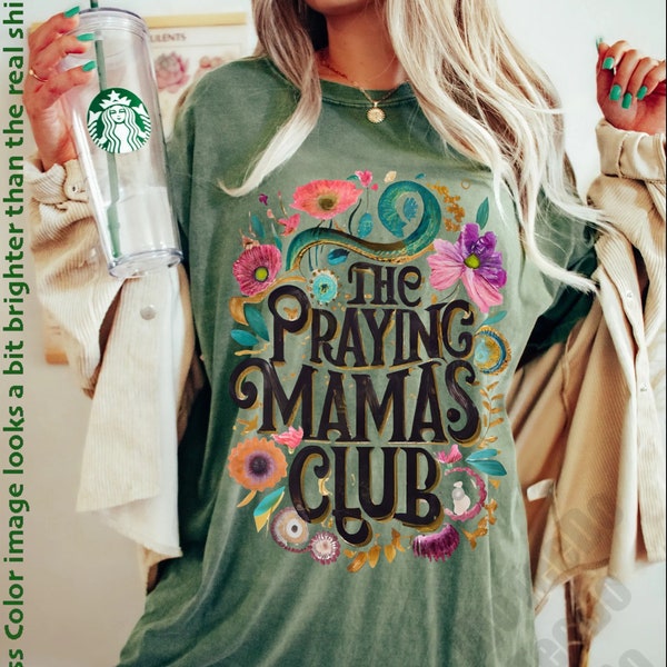 Comfort Colors® Retro Mama Shirt,Praying MAMAS Club Christian Mom Shirt,Praying Mama Raising Warriors Shirt,,Mothers Day Shirt,Gift for Mom