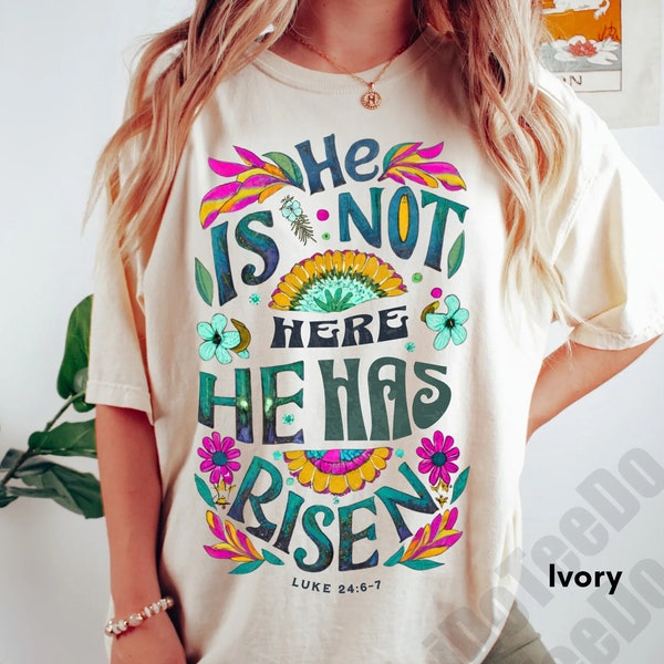 Comfort Colors® He is Risen Shirt,Resurrection Sunday shirt,Kids Easter Shirt,Retro Easter Shirt,Religious Easter Shirt,Easter Shirt