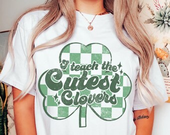 Comfort Colors® Teacher St Patricks Shirt,Lucky Shirt,Clover Shirt,St Patricks Day Shirt,Retro St Patricks day Shirt,Clover Teacher Tee