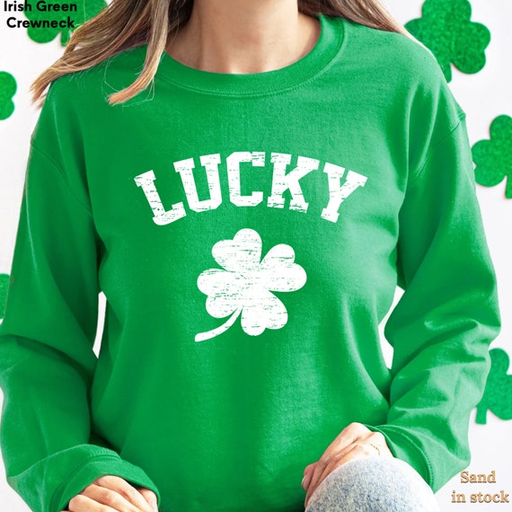 Women's St. Patrick's Day Irish Green Graphic Printed Sweatshirt Long  Sleeve Loose Fit Hoodie Pullover Tops 