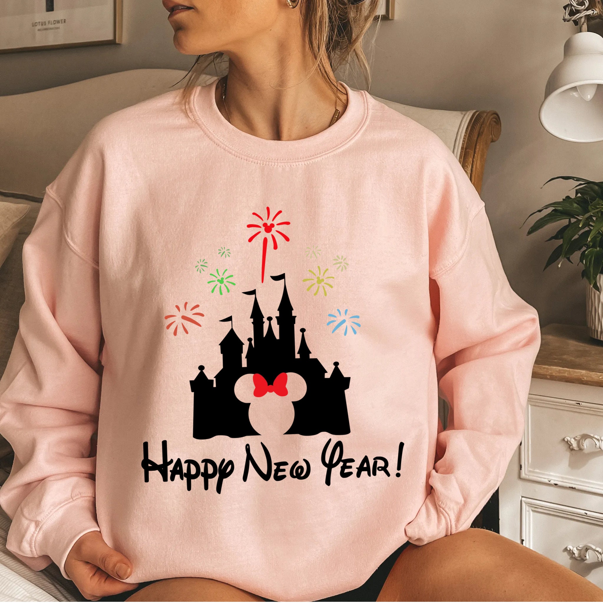 Discover Happy New Year Sweatshirt/Hoodie,Disney Christmas Shirt,Mickey Christmas Party Shirt,Disney Christmas  Shirt, Xmas Fireworks Shirt/Sweater