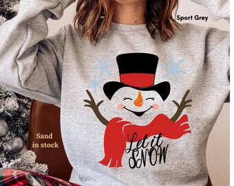 Youmymine Women Hoodie Pullover Christmas Long Sleeve Cartoon Snowman Print Sweatshirt Xmas Jumper Top