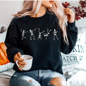 Dancing Skeleton Sweatshirt/Hoodie, Skeletons Happy Halloween Sweatshirt, Halloween Shirt, Halloween Hoodie,Halloween Tote Bag