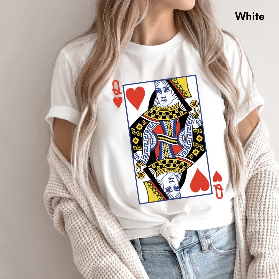 Queen of Hearts Graphic Tshirt,distressed Feminist Tee,playing Cards ...