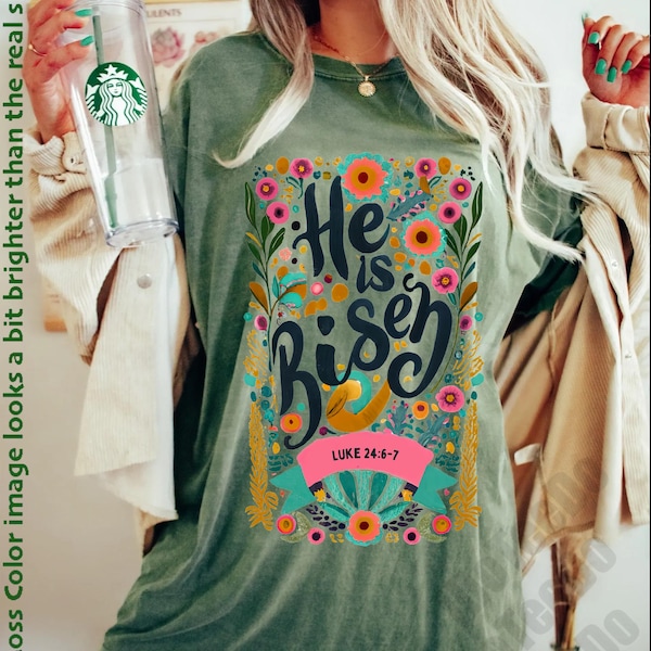 Comfort Colors® He Is Risen Shirt,Easter Shirt,Kids Retro Easter Shirt,Religious Easter Shirt,A Lot Can Happen in 3days Shirt,Easter Shirt