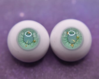 Resin BJD Ball Jointed Doll Eyes - "Green Opal" - 14/7mm 12/6mm