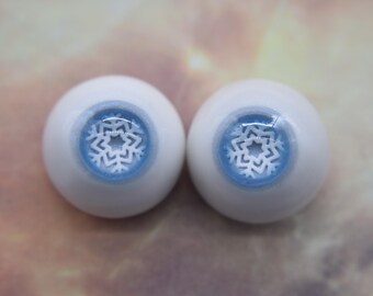 14/7mm Resin BJD Ball Jointed Doll Eyes - "Shimmering Snowflake"