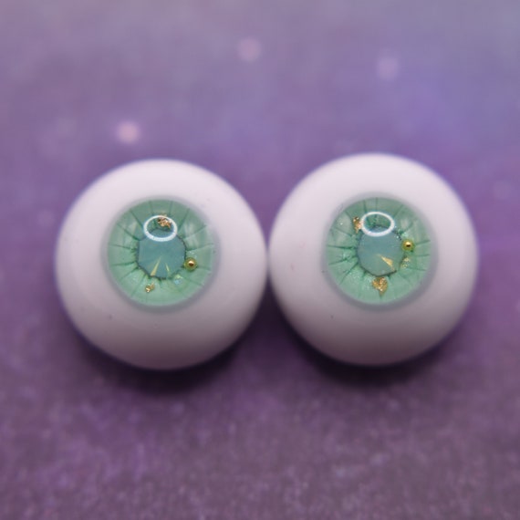 Resin BJD Ball Jointed Doll Eyes - "Green Opal" - 14/7mm 12/6mm
