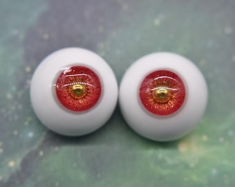 16/8mm Resin BJD Ball Jointed Doll Eyes - "Gilded Ruby"