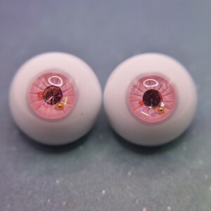16/8mm Resin BJD Ball Jointed Doll Eyes - "Light Pink Gem"